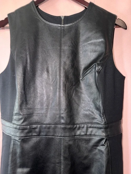 SPANX Faux Leather II Combo Sheath Midi Dress - Picture 6 of 11